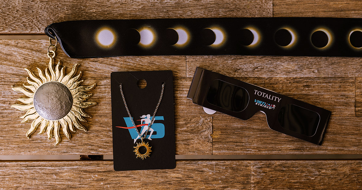 Totality Virtual Race Medal and Necklace