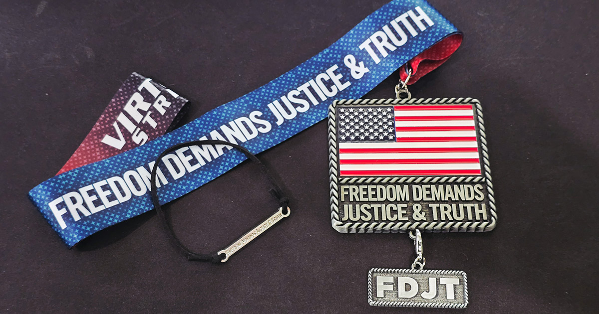 Freedom Demands Justice and Truth Virtual Race Medal
