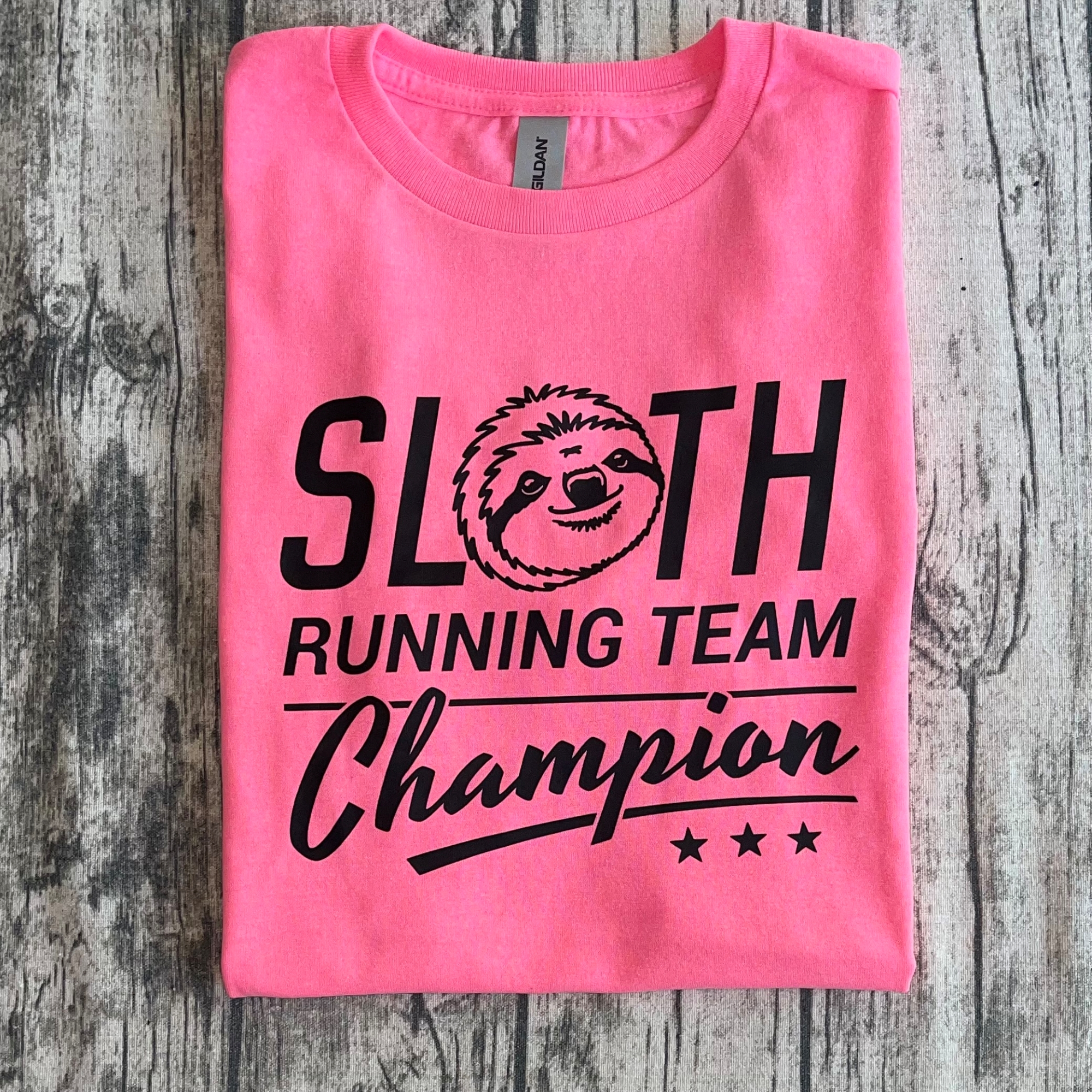Sloth Running Team Champion - Pink