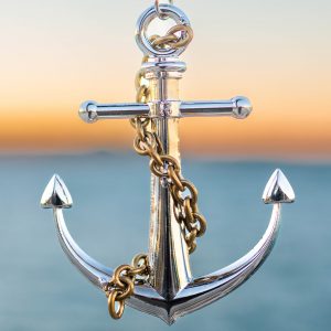 Virtual Strides Virtual Run - Anchors Aweigh Anchor Medal with Brass Chain