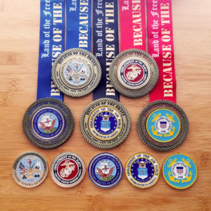 Virtual Strides Virtual Race - Army, Marine Corps, Navy, Air Force, and Coast Guard Medals