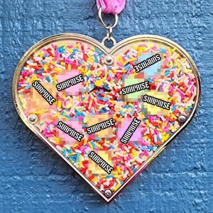 Virtual Strides Virtual Run - Candy Heart conversation heart filled medal