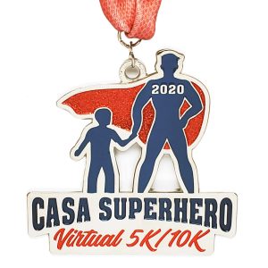 Virtual Strides Partner Virtual Race - CASA Superhero 5k/10k superhero medal