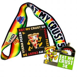 Virtual Strides Virtual Race - Eat My Crust 5k Pizza Oven Medal