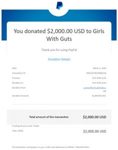 Girls with Guts Virtual Race Donation Receipt