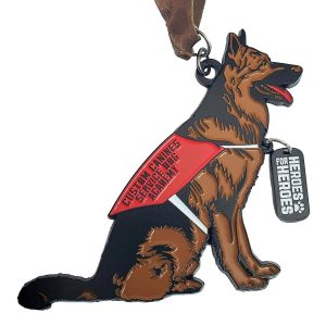 Virtual Strides Partner Virtual Race - Heroes For Heroes German Shephard Service Dog medal