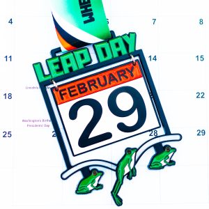 Virtual Strides Virtual Run - Leap Day leapfrog calendar medal