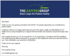 Leapfrog Group Donation