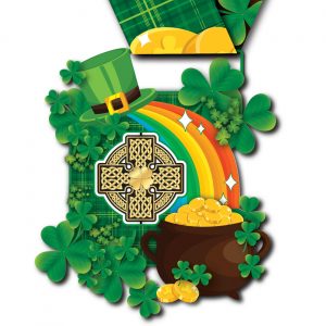 Virtual Strides Partner Virtual Race - Lucky Leaf Leap St. Patrick's Day medal