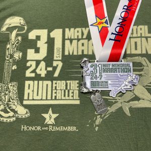 Virtual Strides Partner Virtual Race - May Memorial Marathon Shirt and Medal