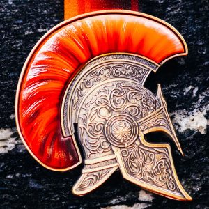 Virtual Strides Virtual Run - Path To Victory Spartan Warrior Helmet Medal