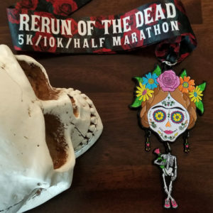 Virtual Strides Virtual Race - ReRun of the Dead - Day of the Dead Skeleton Medal