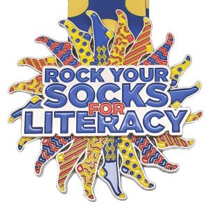 Virtual Strides Partner Virtual Race - Rock Your Socks For Literacy Down Syndrome Mismatched Socks medal