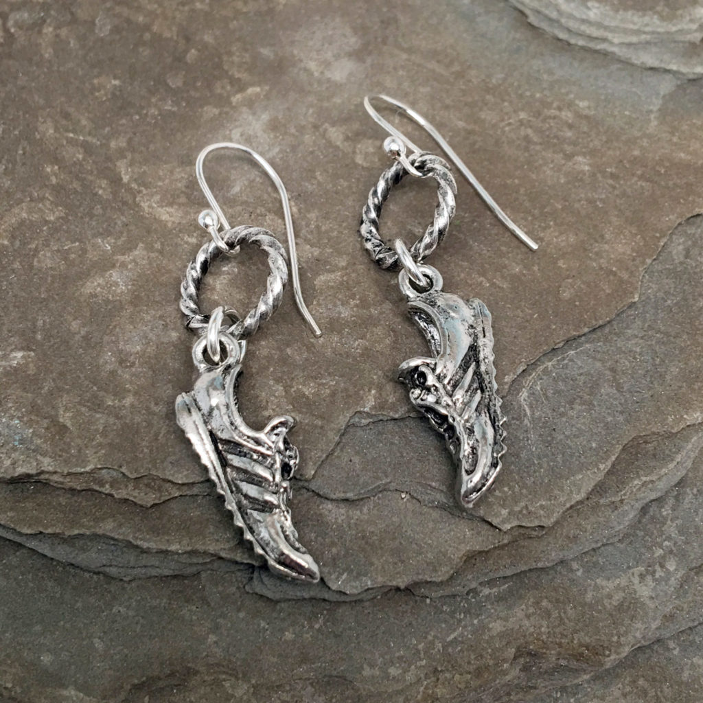 Running Shoe Dangle Earrings Virtual Strides