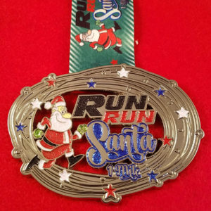 Virtual Strides Partner Virtual Race - Run Run Santa 1 Mile Medal