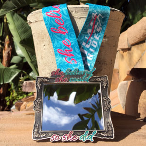 Virtual Strides Virtual Race - She Believed She Could So She Did Framed Mirror Medal