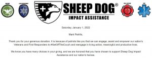 Sheep Dog Impact Assistance Donation