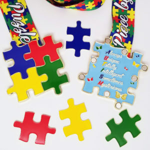 Virtual Strides Virtual Race - Solving The Puzzle Autism Medal