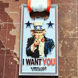 Virtual Strides Virtual Run - Uncle Sam Challenge bottle opener medal