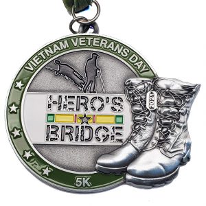 Virtual Strides Virtual Race - Vietnam Veterans 5k - Hero's Bridge medal